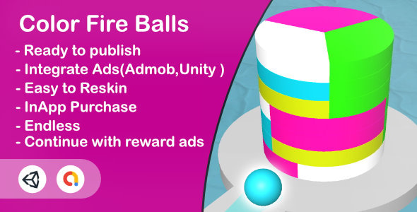 Color Fire Balls (Unity Game+Admob+iOS+Android)