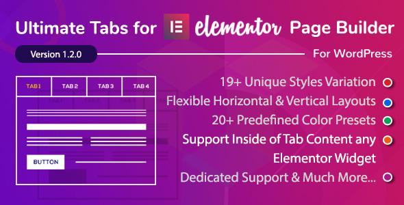 Ultimate Tabs - Addon for Elementor Page Builder WordPress Plugin