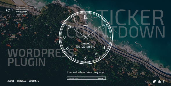 TICKER PLUGIN - Responsive Comingsoon Page with Clock