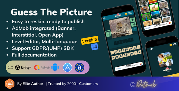 Guess The Picture (Unity Game + Android + iOS + AdMob)