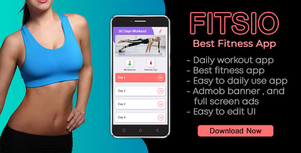 FITSIO : Workout & Yoga Fitness app ( android 10 )