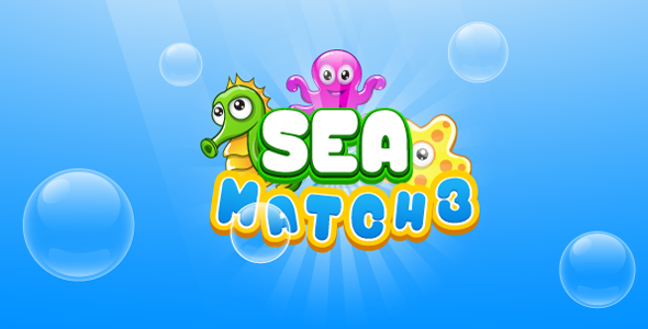 Sea match3 - HTML5 game. Construct 2 (.capx)