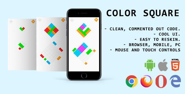 Color Square. Mobile, Html5 Game. .c3p (Construct 3)