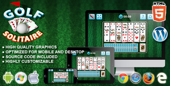 Golf Solitaire - HTML5 Card Game