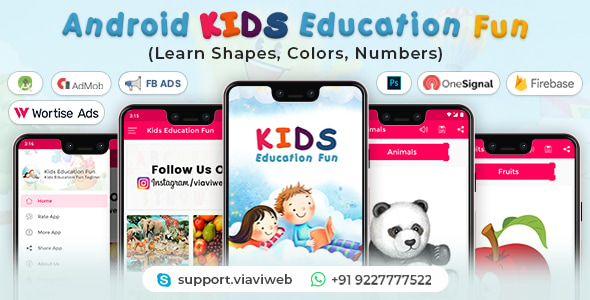 Android Kids Education Fun App (Learn Shapes, Colors, Numbers)