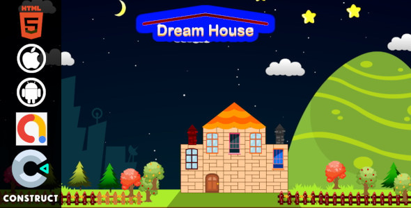 Dream House - Kids Educational Construct 3 HTML5 Game for Android and iOS with Admob