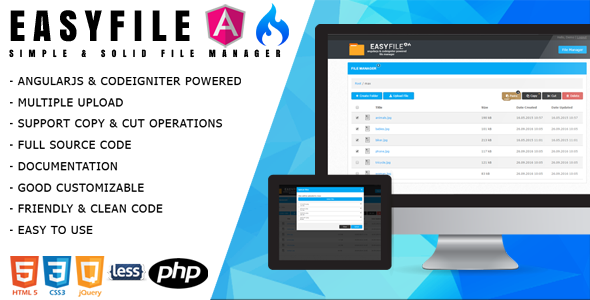 EasyFile - AngularJS & CodeIgniter File Manager