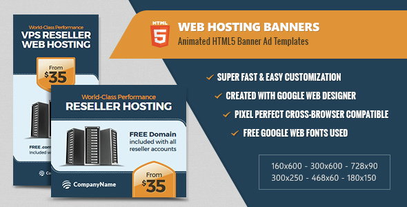 Web Hosting Banners - HTML5 Animated