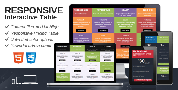 Responsive Interactive Table