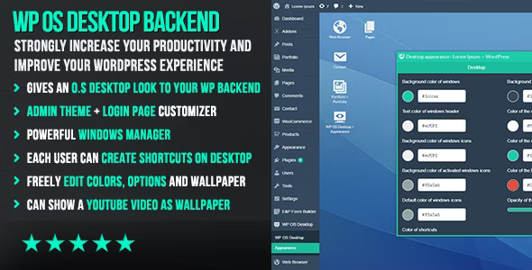 WP OS Desktop Backend - More than a Wordpress Admin Theme