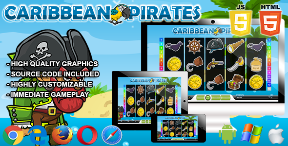 Caribbean Pirates Slot Machine - HTML5 Casino Game