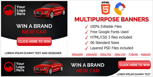 Multi Purpose Business Animated HTML5 Banner Ads (GWD)