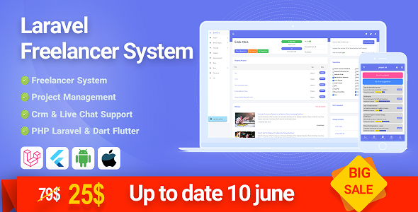 OTS - Laravel Freelancer System - Project Management & Crm With Flutter Applications