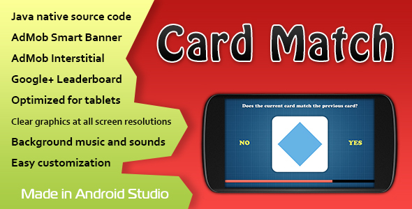 Card Match Game with AdMob and Leaderboard