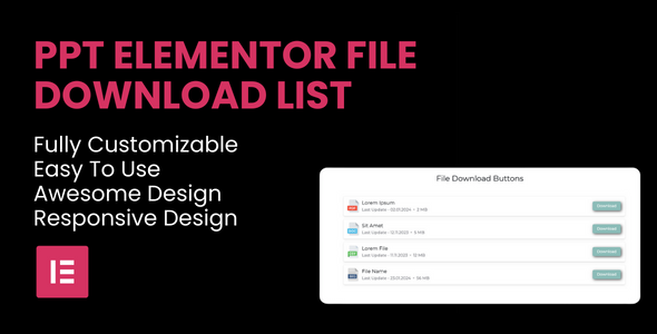 PPT - File Download List Elementor Widget