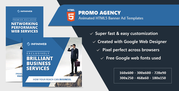 HTML5 Animated Banner Ads - Promo Agency (GWD)