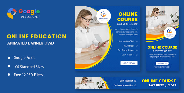 Online Course Animated Banner GWD