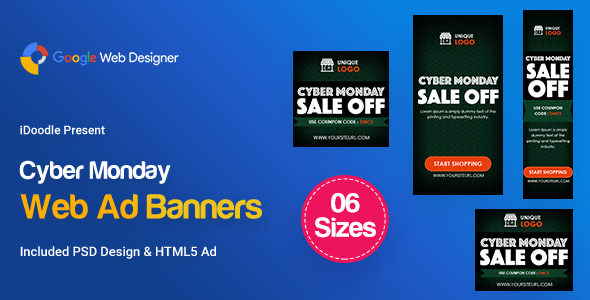 C89 - Cyber Monday Banners HTML5 (GWD & PSD)