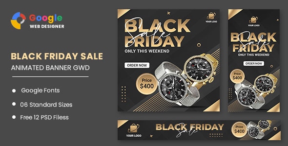 Black Friday Sale Watch HTML5 Banner Ads GWD