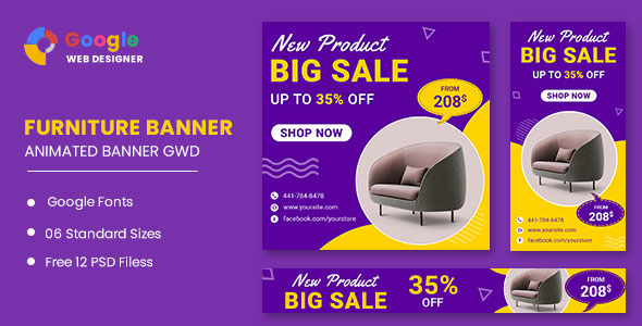 Furniture Model Google Adwords HTML5 Banner Ads GWD