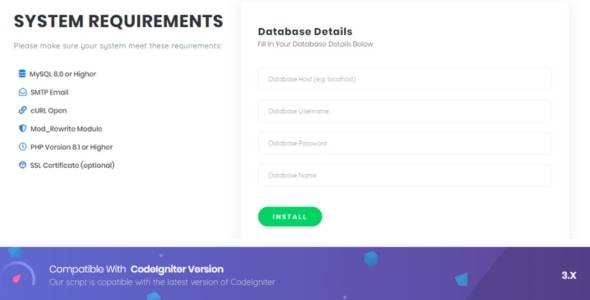 CodeIgniter Script Installer
