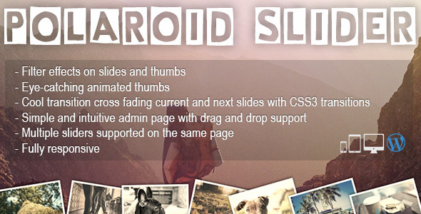 Polaroid Slider - Slider with animated thumbnails & CSS filter effects