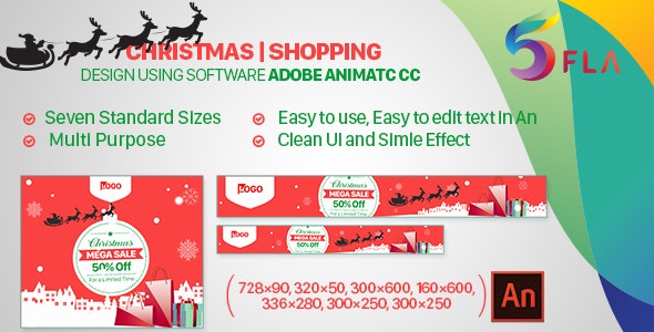 Christmas Shopping HTML 5 Banner Ad- Animate CC