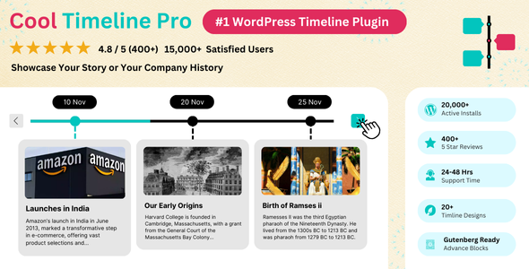 Cool Timeline Pro - Horizontal & Vertical Timeline Plugin For WordPress