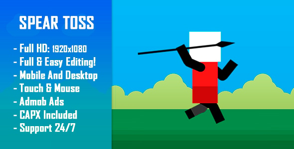 Spear Toss Challenge - HTML5 Game + Mobile Version! (Construct-2 CAPX)