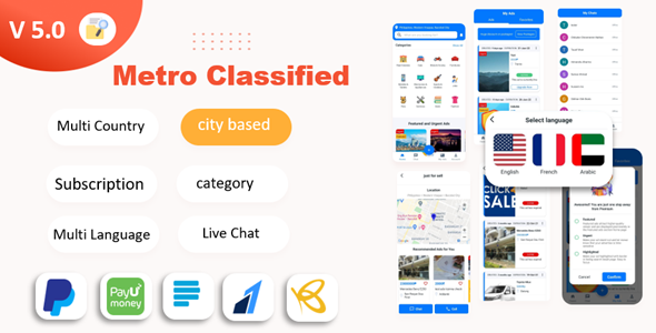 Metro Classified App | Buy, sell app | website & Admin Panel | Payment Gateways | Membership