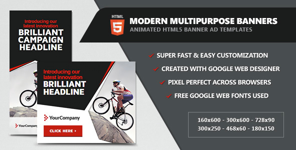 Modern Multipurpose Banners - Animated HTML5