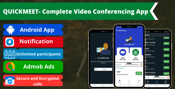 QuickMeet - A Complete Video Conferencing Android App with Admob & Push Notification