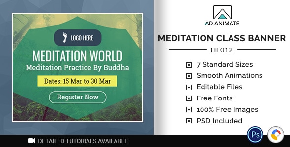 Health & Fitness | Meditation Class Banner (HF012)