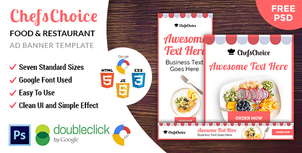 ChefsChoice | Restaurant HTML 5 Animated Google Banner