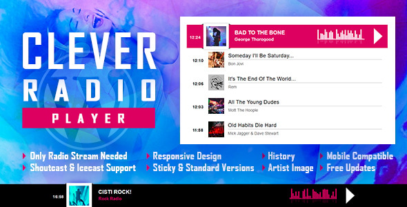 CLEVER - HTML5 Radio Player With History - Shoutcast and Icecast - WordPress Plugin