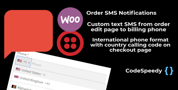 Twilio WooCommerce Order SMS Notification and International Billing Phone on Checkout