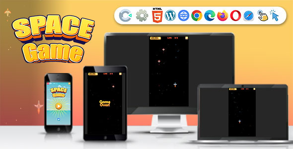 Space Game ( Construct | C3P | CAPX | HTML5 ) Endless Mini Game