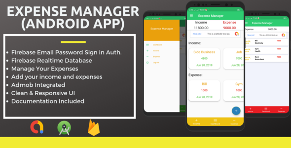 Expense Manager Android App AdMob Integrated