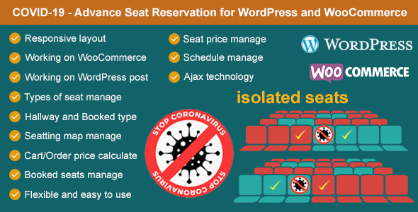 Covid-19 - Seat Reservation Management for WordPress and WooCommerce