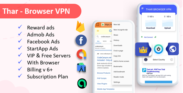 THAR - VPN Browser | VPN High Secure | VPN Subscription Plan | Admob Ads