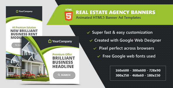 Real Estate Agency Banners - HTML5 Ad Templates