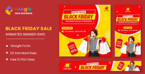 Black Friday Super Offer HTML5 Banner Ads GWD