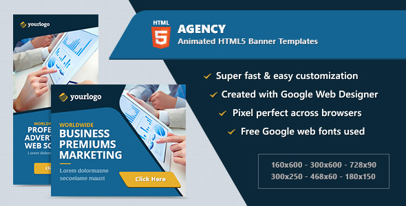 HTML5 Animated Banner Ads - Agency Business (GWD)