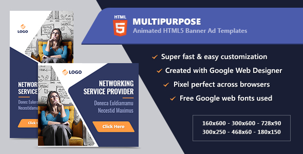 HTML5 Animated Banner Ads - Multipurpose (GWD)