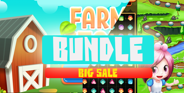 BUNDLE: Jewels blast Match 3 Complete Unity Project & Farm Story: Link Match Unity Project