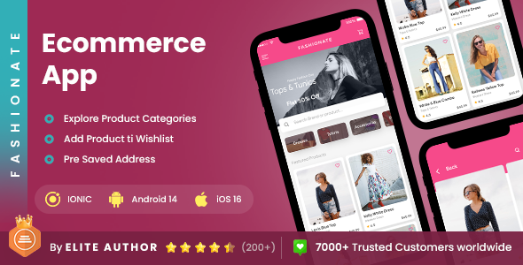 2 App Template| Fashion eCommerce App| Online Shopping App| Fashion Store App| Fashionate