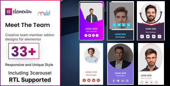 Meet the team elementor addon