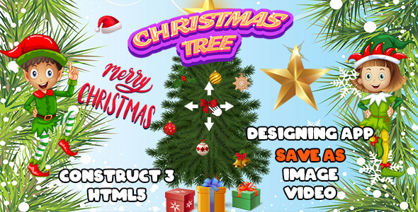 Christmas Tree App (Construct 3 | C3P | HTML5) Create a Christmas Card or Video