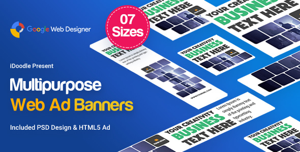 Multi Purpose Banners HTML5 D2 - Google Web Designer