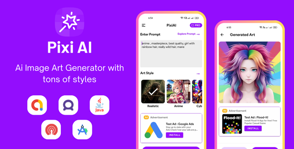 Pixi AI - Ai Image Generator with AdMob Ads